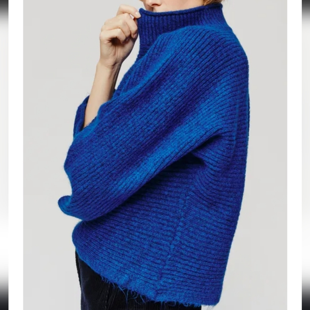 Women's Blue Turtleneck Sweater